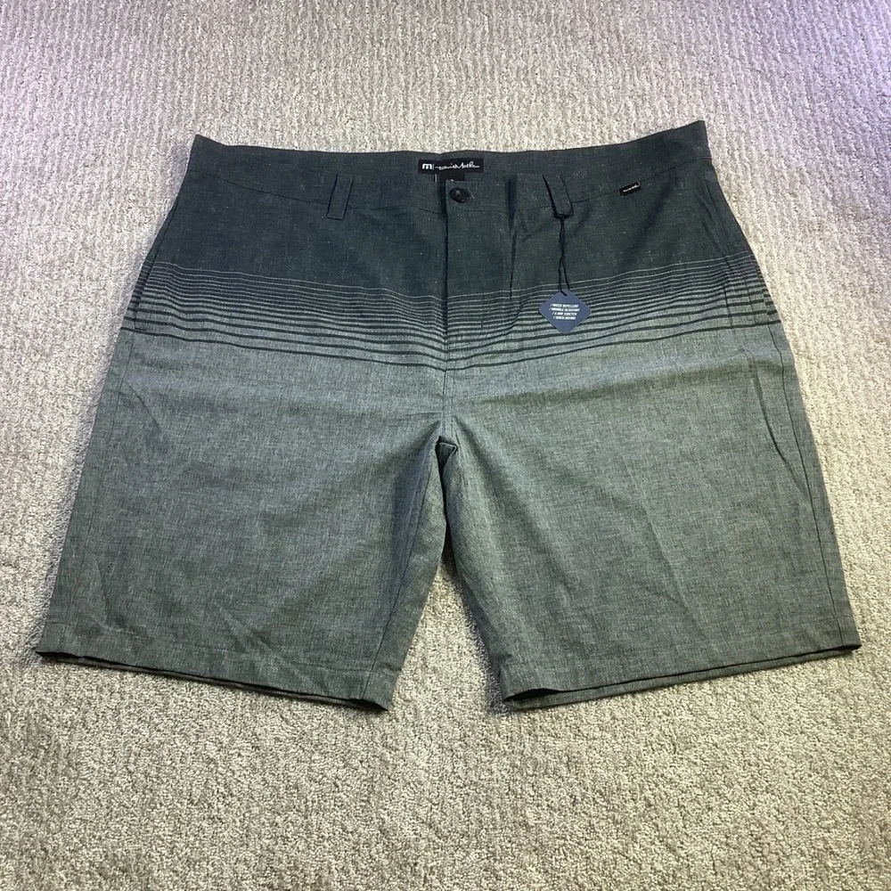 Travis Mathew Playa Del Carmen Hybrid‎ Golf Shorts Mens Grey Stripe Size 42 NWT